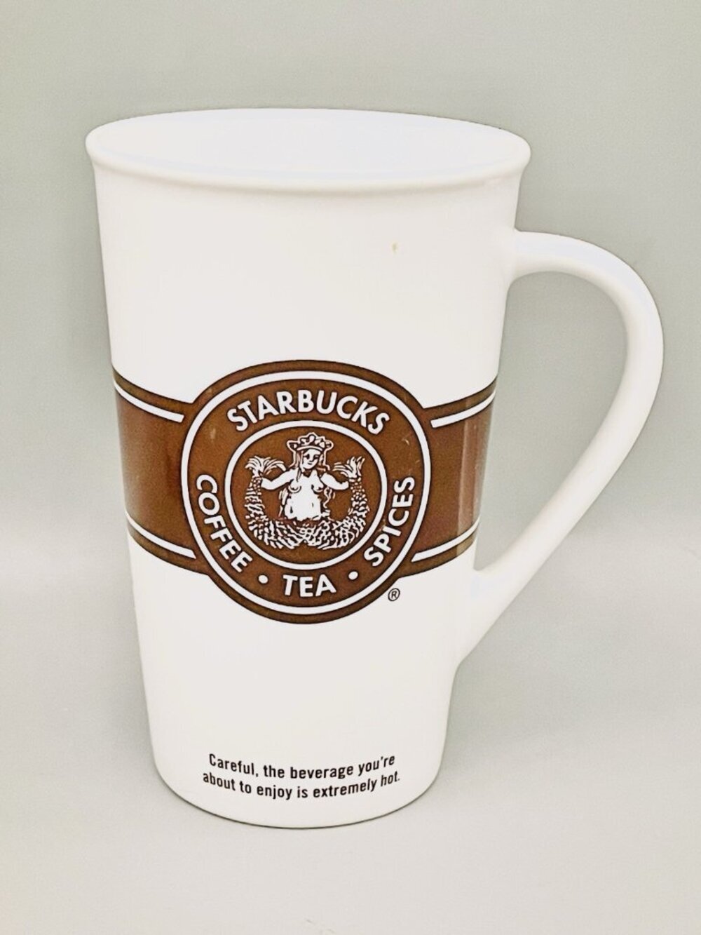 Starbucks Coffee Tea Spices Brown Siren Logo Tall Mug 16 oz 2008 Pike Place
